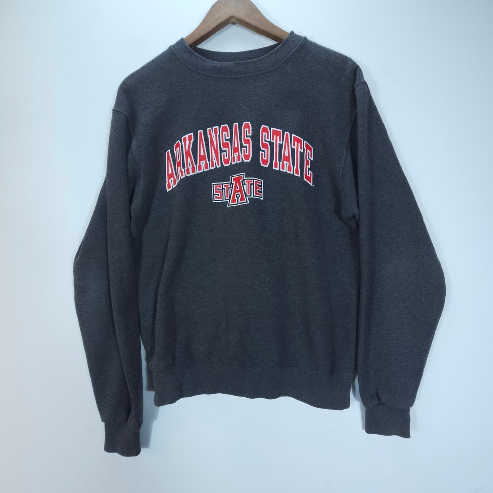 Streetwear Champion Arkansas State Sweatshirt Men Small Gray Eco Fleece Pullover